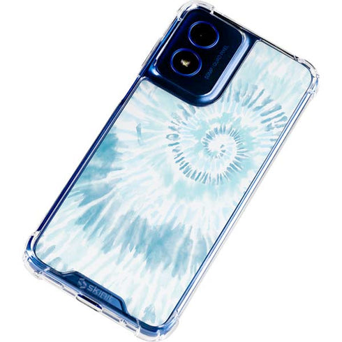Blue and White Tie Dye Moto G 5G (2024) Clear Case